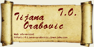 Tijana Orabović vizit kartica